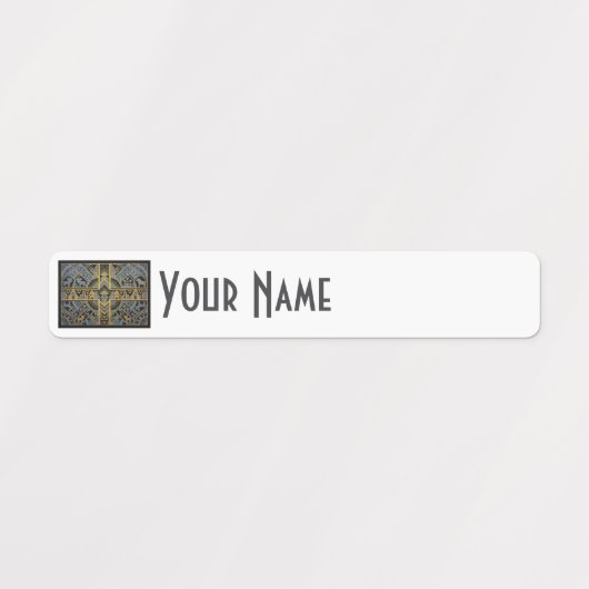 Sweden Art Deco Flag Custom Waterproof Name Label (Design 1)