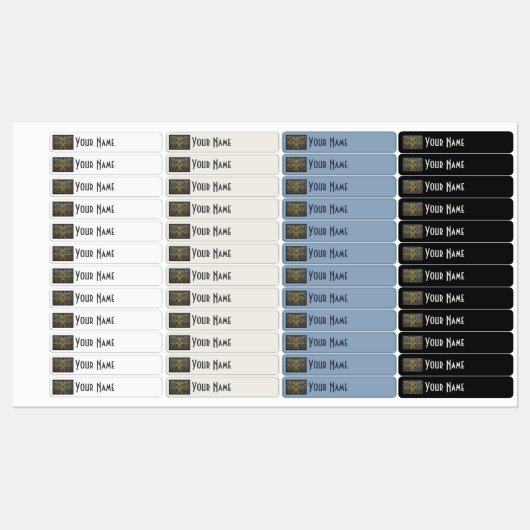 Sweden Art Deco Flag Custom Waterproof Name Label (Vel)