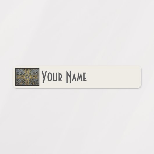 Sweden Art Deco Flag Custom Waterproof Name Label (Design 2)