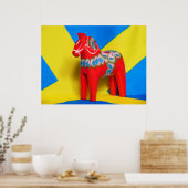 Sweden Dala Horse Poster (Keuken)