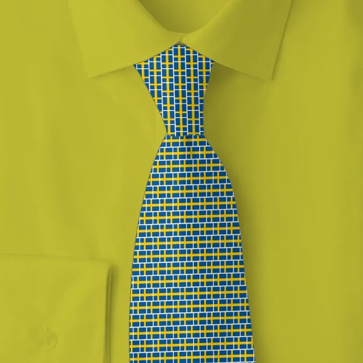 Sweden Flag Brick Pattern Stropdas