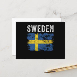 Sweden Flag Distressed - Swedish Flag Briefkaart