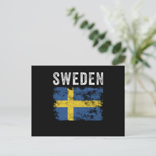 Sweden Flag Distressed - Swedish Flag Briefkaart (Staand voorkant)