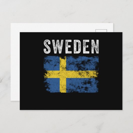 Sweden Flag Distressed - Swedish Flag Briefkaart (Voorkant / Achterkant)