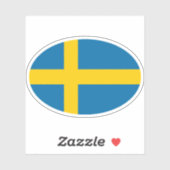 Sweden Flag Oval Sticker (Vel)