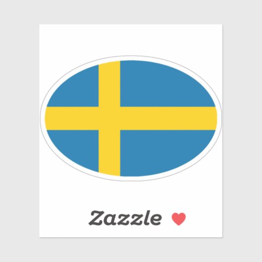 Sweden Flag Oval Sticker (Vel)
