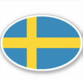 Sweden Flag Oval Sticker (Voorkant)