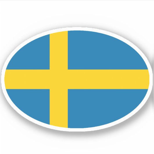 Sweden Flag Oval Sticker (Voorkant)