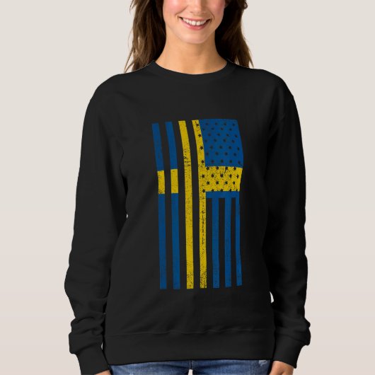 Sweden Flag USA   Swedish Sverige Svenska Stockhol Trui (Voorkant)