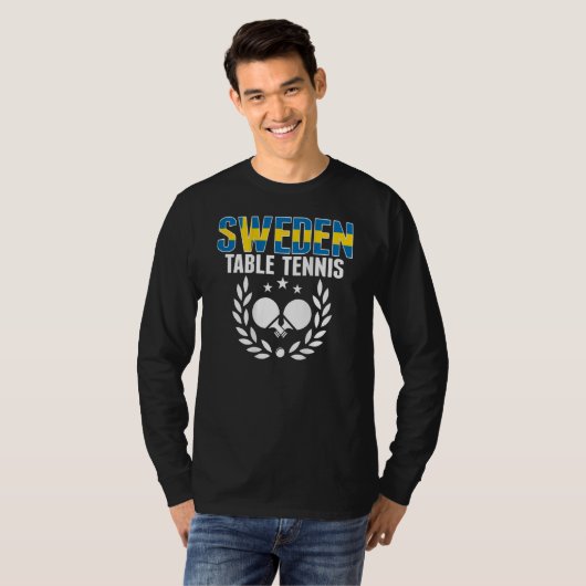 Sweden Ping Pong   Proud Swedish Table Tennis Supp T-shirt (Voorkant volledig)