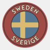 Sweden Sverige Ronde Sticker (Voorkant)