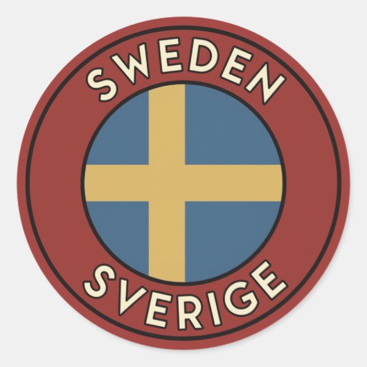Sweden Sverige Ronde Sticker (Voorkant)