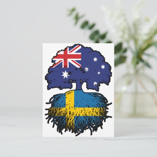 Sweden Swedish Australian Tree Roots Briefkaart (Staand voorkant)