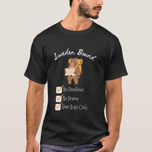 Sweden Vacation Bear Hugs Only Sweden T-shirt (Voorkant)