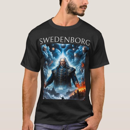 Swedenborg Heaven & Hell Black AI Gegenereerde kun T-shirt (Voorkant)