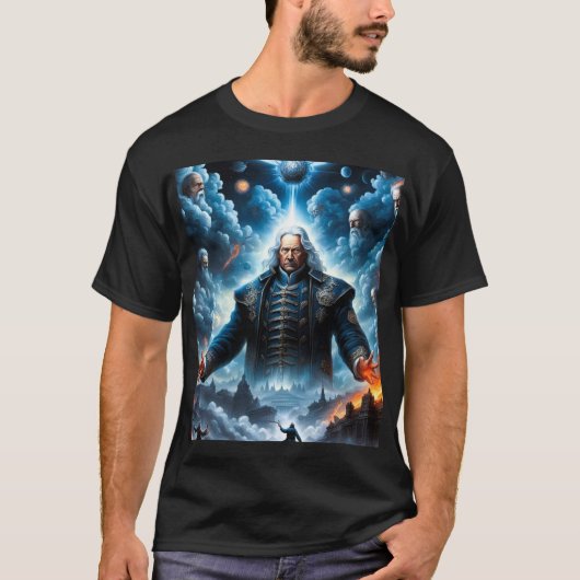 Swedenborg Hemel en Hel zwart AI Gegenereerde Kuns T-shirt (Voorkant)