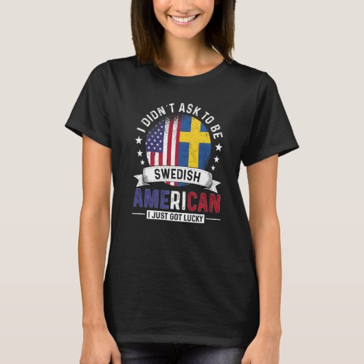 Swedish American Countries Flags Pride Country Swe T-shirt (Voorkant)