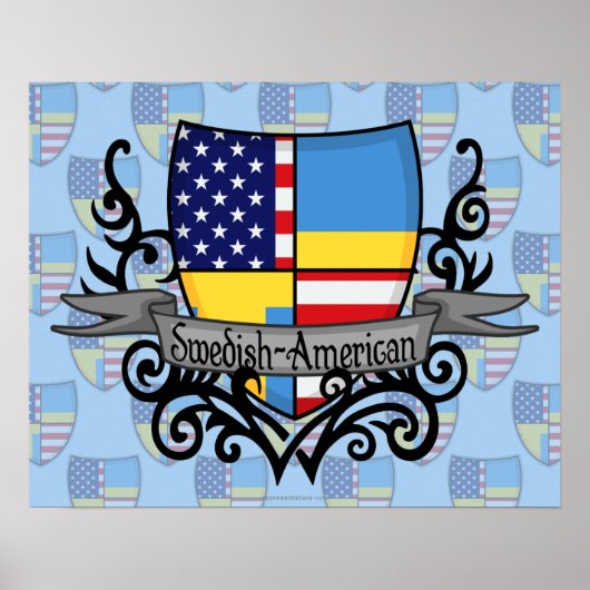 Swedish-American Shield Flag Poster (Voorkant)