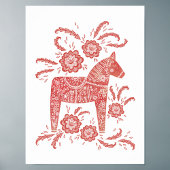 Swedish Dala Horse Art Poster