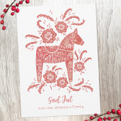 Swedish Dala Horse God Jul Feestdagenkaart