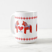Swedish Dala Horse Hearts Grandma Koffiemok (Voorkant links)
