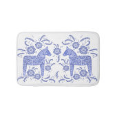 Swedish Dala Horse Indigo Blue and White Bath Mat (Voorkant)
