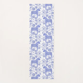 Swedish Dala Horse Indigo Blue Folk Art Yoga Mat (Voorkant)