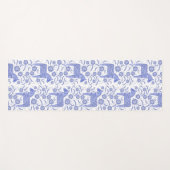 Swedish Dala Horse Indigo Blue Folk Art Yoga Mat (Voorkant (horizontaal))