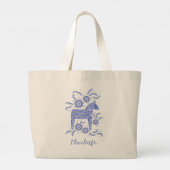 Swedish Dala Horse Persoonlijk Grote Tote Bag (Achterkant)