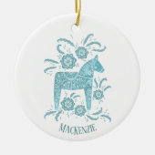 Swedish Dala Horse Persoonlijk Keramisch Ornament (Voorkant)