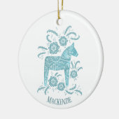 Swedish Dala Horse Persoonlijk Keramisch Ornament (Links)