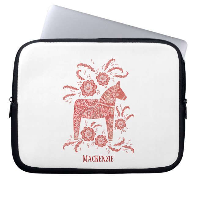 Swedish Dala Horse Persoonlijk Laptop Sleeve (Voorkant)