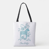 Swedish Dala Horse Persoonlijk Tote Bag (Achterkant)