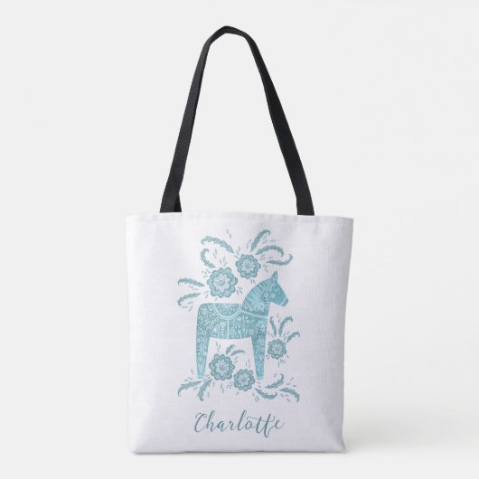 Swedish Dala Horse Persoonlijk Tote Bag (Achterkant)