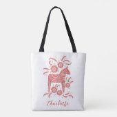Swedish Dala Horse Persoonlijk Tote Bag (Achterkant)