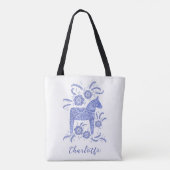 Swedish Dala Horse Persoonlijk Tote Bag (Achterkant)