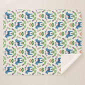 Swedish Dala Horses Blue Sherpa Deken (Voorkant (horizontaal))