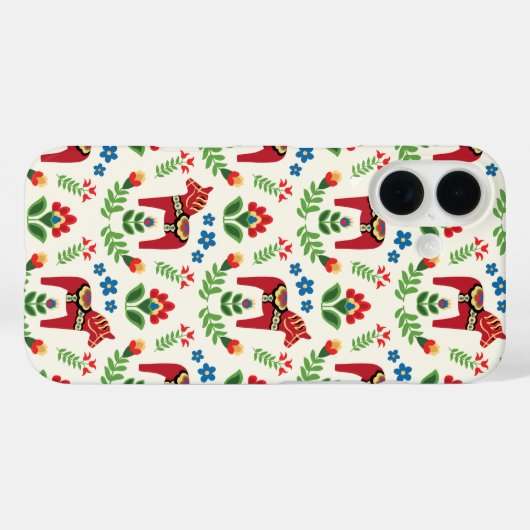 Swedish Dala Horses Red Case-Mate iPhone Case (Achterkant (horizontaal))