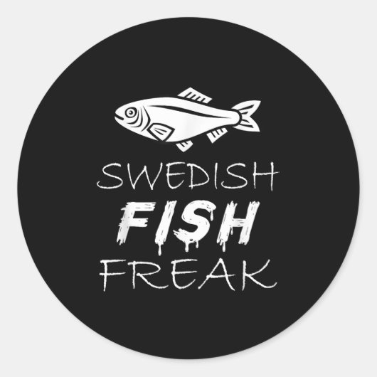 Swedish Fish Freak In The Wild Funny Ronde Sticker (Voorkant)