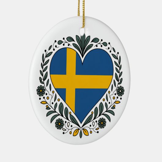 Swedish Flag Heart Christmas Ornament (Rechts)