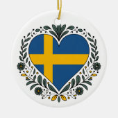 Swedish Flag Heart Christmas Ornament (Voorkant)