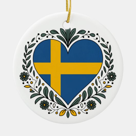 Swedish Flag Heart Christmas Ornament (Voorkant)