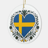 Swedish Flag Heart Christmas Ornament (Links)