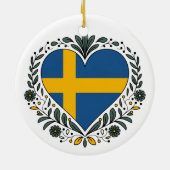 Swedish Flag Heart Christmas Ornament (Achterkant)