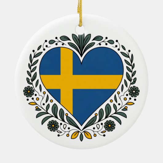 Swedish Flag Heart Christmas Ornament (Achterkant)