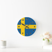 Swedish flag of Sweden custom round wall clock Ronde Klok (Huis)