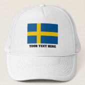 Swedish flag of Sweden custom trucker hat Trucker Pet (Voorkant)