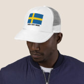 Swedish flag of Sweden custom trucker hat Trucker Pet (In situ)