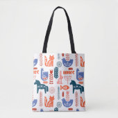 Swedish Folk Art Forest Animal Tote Bag (Voorkant)