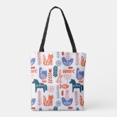 Swedish Folk Art Forest Animal Tote Bag (Achterkant)